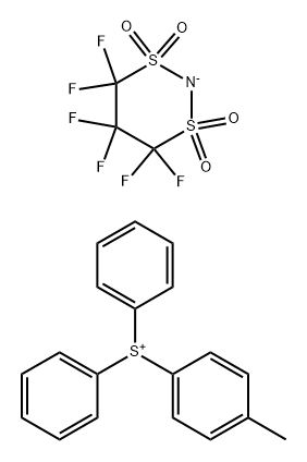 SULFONIUM, (4-METHYLPHENYL)DIPHENYL-, SALT WITH 4,4,5,5,6,6-HEXAFLUORODIHYDRO-4H-1,3,2-DITHIAZINE 1,,862261-51-6,结构式