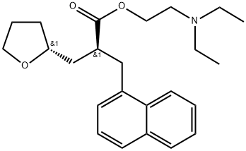 2-Furanpropanoic acid, tetrahydro-α-(1-naphthalenylmethyl)-, 2-(diethylamino)ethyl ester, (R*,S*)- (9CI) Structure