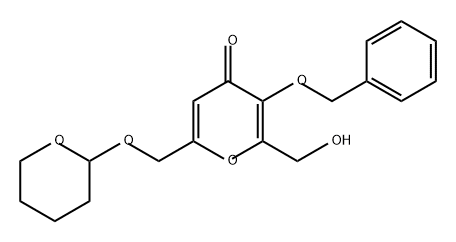 3-(benzyloxy)-2-(hydroxymethyl)-6-(((tetrahydro-2H-pyran-2-yl)oxy)-methyl)-4H-pyran-4-one Structure