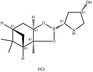 3-Pyrrolidinol, 5-[(3aS,4S,6S,7aR)-hexahydro-3a,5,5-trimethyl-4,6-methano-1,3,2-benzodioxaborol-2-yl]-, hydrochloride (1:1), (3S,5R)-,864074-65-7,结构式