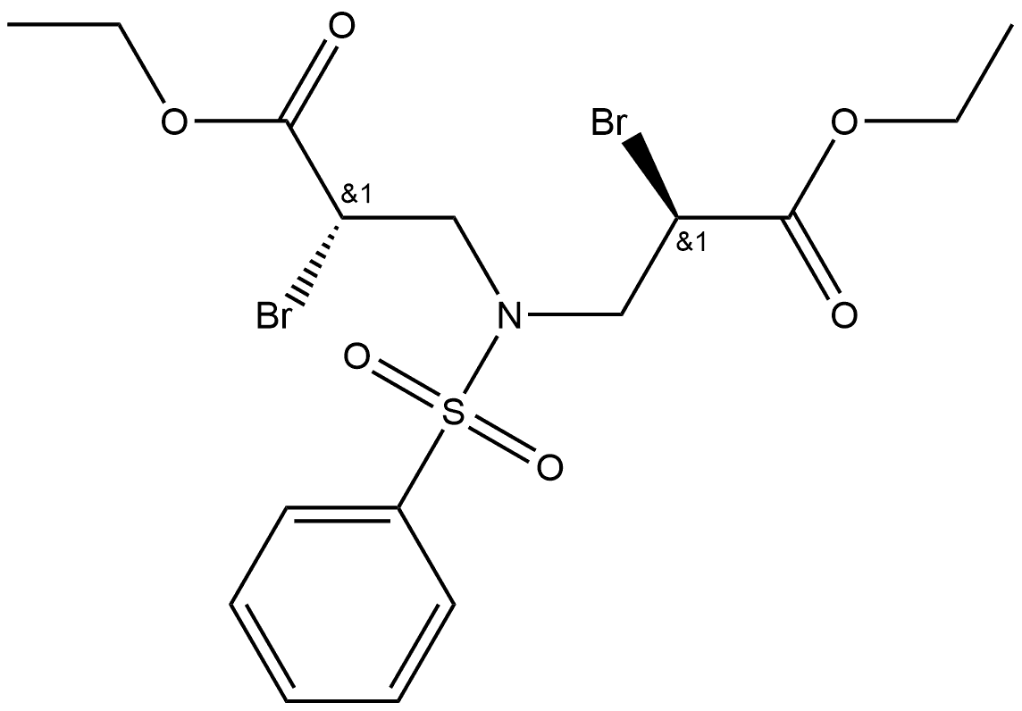 Propanoic acid, 3,3'-[(phenylsulfonyl)imino]bis[2-bromo-, diethyl ester, (2R,2'S)- (9CI) Struktur