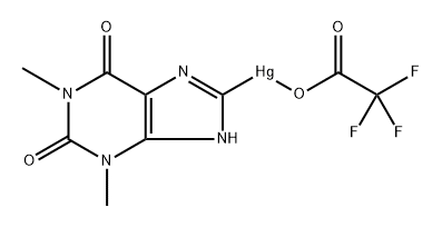 Mercury, (2,3,6,7-tetrahydro-1,3-dimethyl-2,6-dioxo-1H-purin-8-yl)(trifluoroacetato-O)- (9CI) 化学構造式