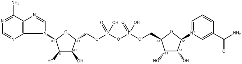 Adenosine 5'-(trihydrogen diphosphate), P'→5'-ester with 3-(aminocarbonyl)-1-β-D-ribofuranosylpyridinium Struktur