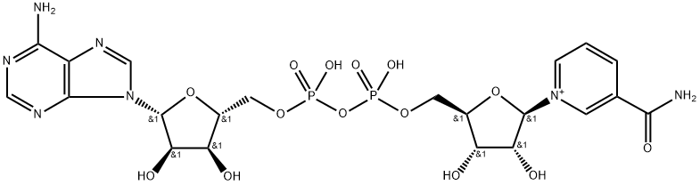 Adenosine 5'-(trihydrogen diphosphate), P'→5'-ester with 3-(aminocarbonyl)-1-β-D-ribofuranosylpyridinium 结构式