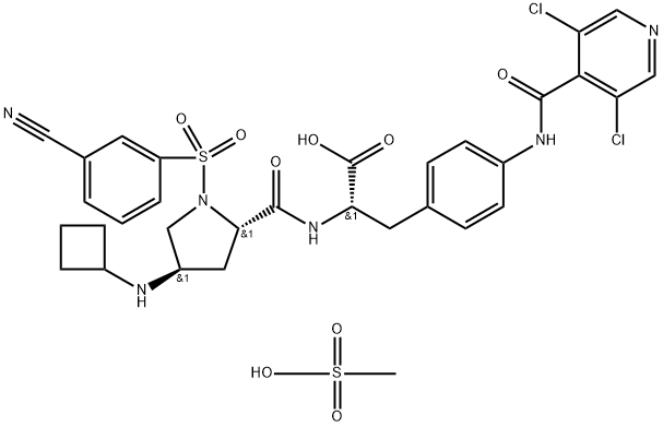 MK-0668 mesylate 化学構造式