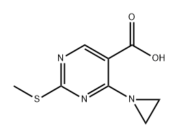 4-(氮丙啶-1-基)-2-(甲硫基)嘧啶-5-羧酸, 866913-66-8, 结构式