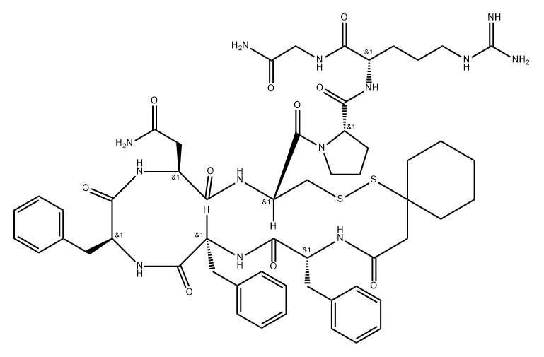 argipressin, d(CH2)5-Phe(2,4)- 结构式