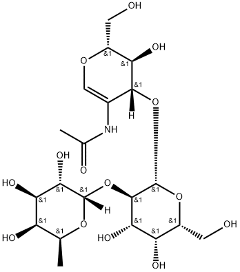 O-6-deoxy-a-L-galactopyranosyl-(1->2)-O-b-D-galactopyranosyl-(1->3)-2-(acetylamino)-1,5-anhydro-2-deoxy-D-arabino-Hex-1-enitol,868264-24-8,结构式