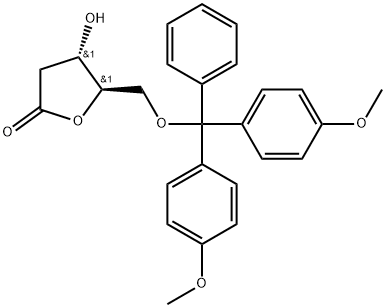 5'-O-(4,4'-dimethoxytrityl)-2'-deoxy-D-ribonolactone Struktur