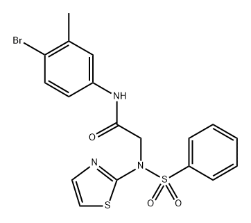 Acetamide, N-(4-bromo-3-methylphenyl)-2-[(phenylsulfonyl)-2-thiazolylamino]- 化学構造式