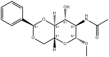 β-D-Glucopyranoside, methyl 2-(acetylamino)-2-deoxy-4,6-O-[(R)-phenylmethylene]-,87038-18-4,结构式