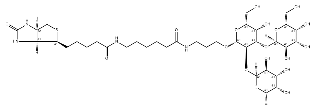 870891-30-8 (3AS,4S,6AR)-N-[6-[[3-[(O-6-脱氧-ALPHA-L-吡喃半乳糖基-(1-2)-O-[ALPHA-D-吡喃半乳糖基-(1-3)]-BETA-D-吡喃半乳糖基)氧基]丙基]氨基]-6-氧代己基]六氢-2-氧代-1H-噻吩并[3,4-D]咪唑-4-戊酰胺