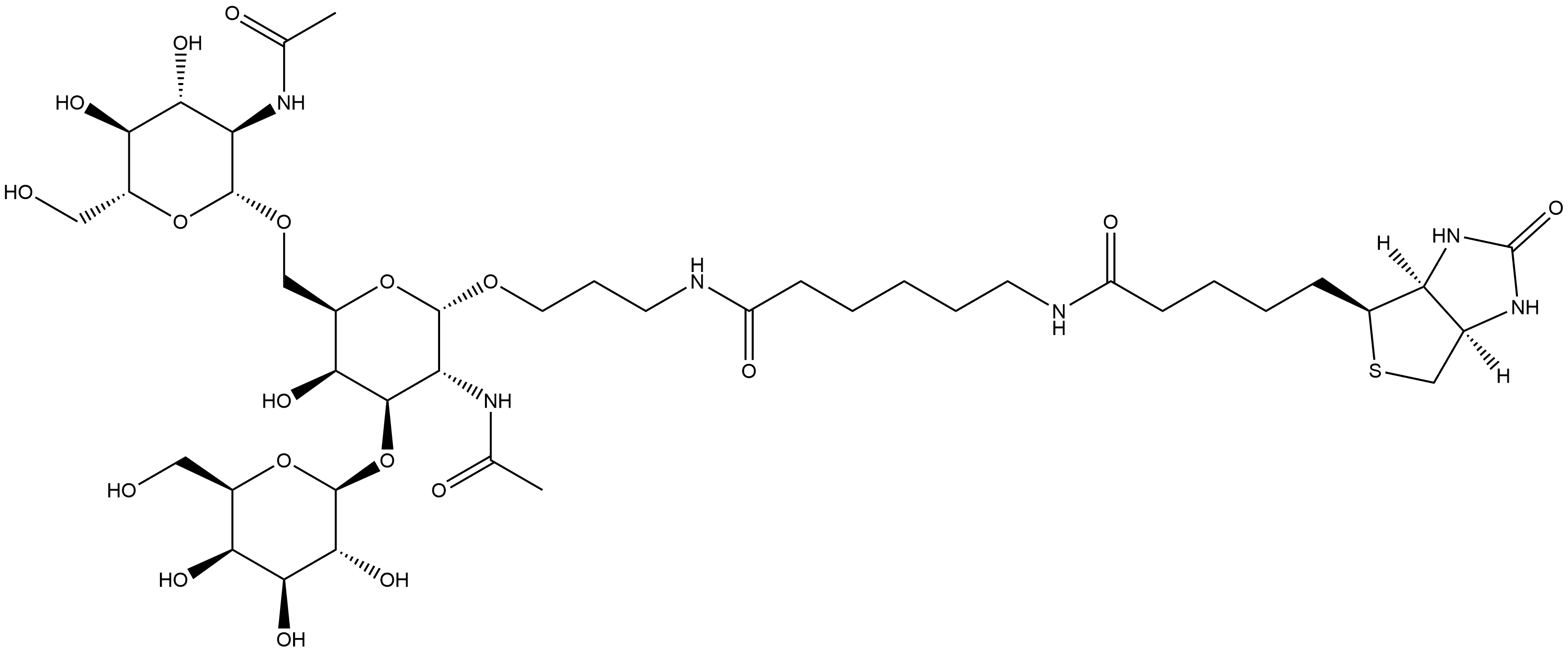 (3aS,4S,6aR)-N-[6-[[3-[[O-2-(Acetylamino)-2-deoxy-β-D-glucopyranosyl-(1→6)-O-[β-D-galactopyranosyl-(1→3)]-2-(acetylamino)-2-deoxy-α-D-galactopyranosyl]oxy]propyl]amino]-6-oxohexyl]hexahydro-2-oxo-1H-thieno[3,4-d]imidazole-4-pentanamide Structure