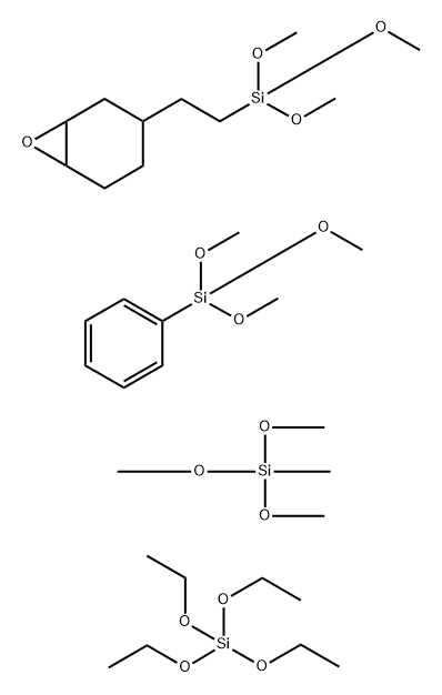 Silicic acid (H4SiO4), tetraethyl ester, polymer with trimethoxymethylsilane, (trimethoxysilyl)benzene and 3-[2-(trimethoxysilyl)ethyl]-7-oxabicyclo[4.1.0]heptane Structure