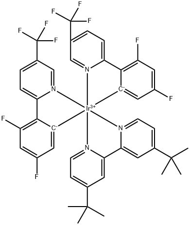 870987-62-5 Iridium(1+), [4,4'-bis(1,1-dimethylethyl)-2,2'-bipyridine-κN1,κN1']bis[3,5-difluoro-2-[5-(trifluoromethyl)-2-pyridinyl-κN]phenyl-κC]-, (OC-6-33)-