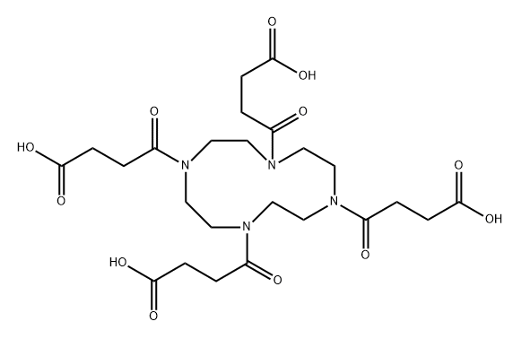 1,4,7,10-Tetraazacyclododecane-1-butanoic acid, 4,7,10-tris(3-carboxy-1-oxopropyl)-γ-oxo- Struktur