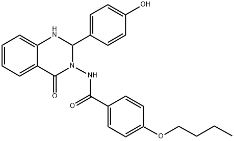 4-butoxy-N-(2-(4-hydroxyphenyl)-4-oxo-1,2-dihydroquinazolin-3(4H)-yl)benzamide Structure