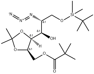 D-Mannitol, 2-azido-2-deoxy-1-O-[(1,1-dimethylethyl)dimethylsilyl]-4,5-O-(1-methylethylidene)-, 6-(2,2-dimethylpropanoate),872037-90-6,结构式