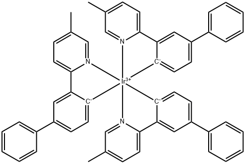 Tris[3-(5-methyl-2-pyridinyl-kN)[1,1'-biphenyl]-4-yl-kC]Iridium(III) Structure