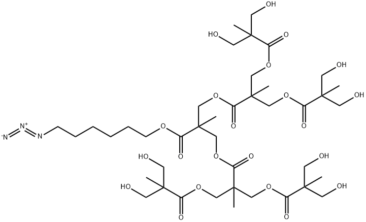 POLYESTER BIS-MPA DENDRON, 8 HYDROXYL, 1 AZIDE 结构式