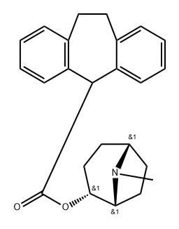 [1R,5S,(+)]-Tropane-2α-yl=10,11-dihydro-5H-dibenzo[a,d]cycloheptene-5-carboxylate Structure