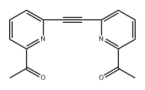 1,1'-(6,6'-(Ethyne-1,2-diyl)bis(pyridine-6,2-diyl))diethanone 化学構造式