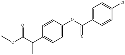 5-Benzoxazoleacetic acid, 2-(4-chlorophenyl)-α-methyl-, methyl ester Struktur