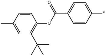 2-(1,1-Dimethylethyl)-4-methylphenyl 4-fluorobenzoate Struktur