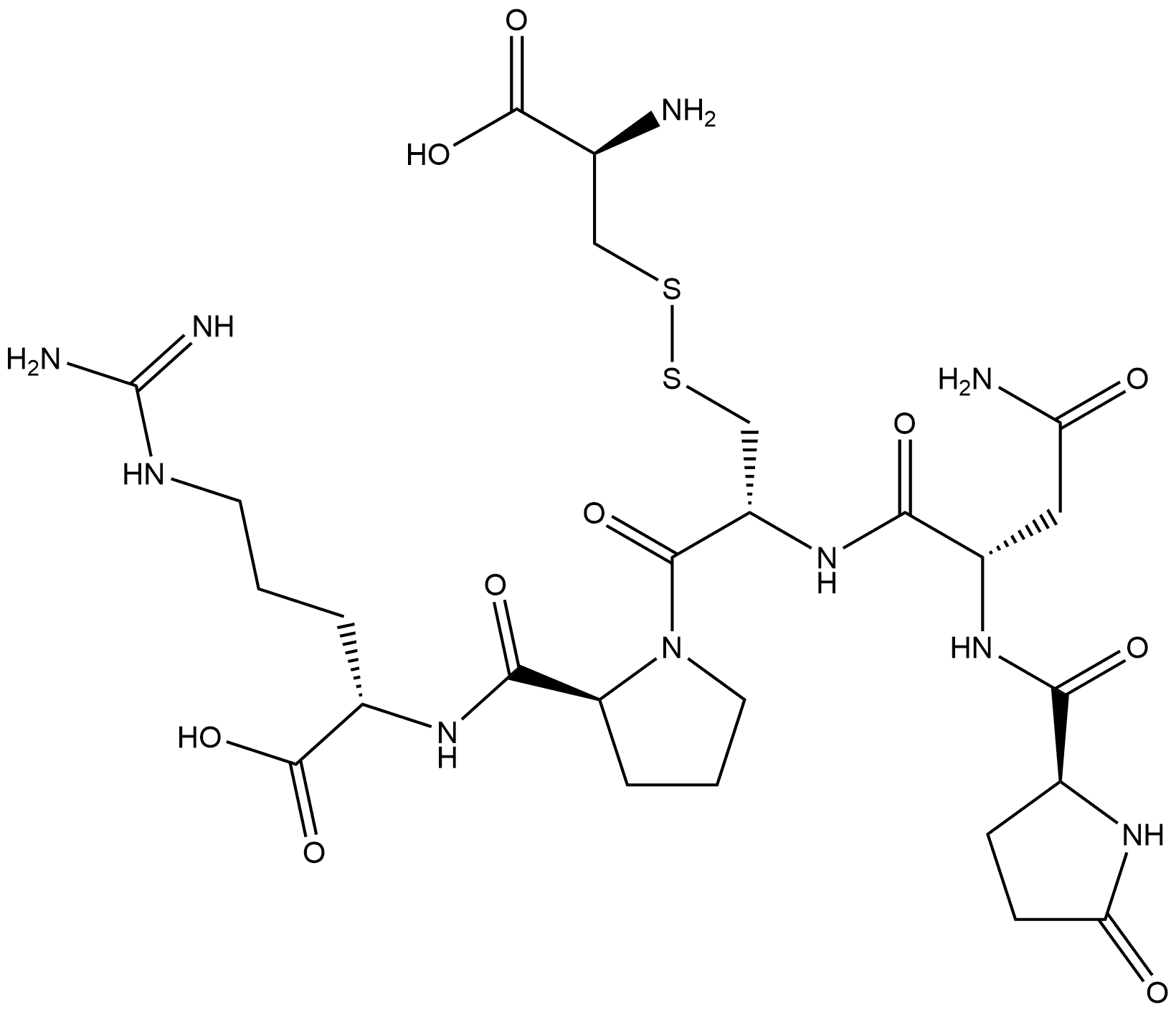 (PYR4, CYS-CYS6, ARG8)-VASOPRESSIN*FRAGMENT 4-8 结构式