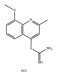 Carbamimidothioic acid, 8-methoxy-2-methyl-4-quinolinyl ester, monohydrochloride (9CI) Struktur