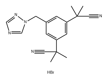 1,3-Benzenediacetonitrile, α,α,α',α'-tetramethyl-5-(1H-1,2,4-triazol-1-ylmethyl)-, monohydrobromide (9CI),876514-43-1,结构式