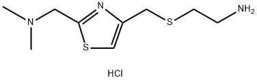 2-(((2-((Dimethylamino)methyl)thiazol-4-yl)methyl)thio)ethanamine hydrochloride(1:x) 结构式