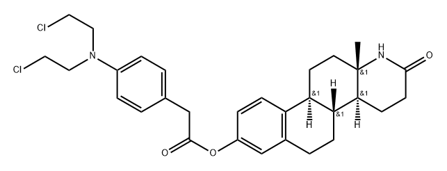 17-aza-homo-delta (1,3,5(10)) estratrien-3-ol-17-one-4-N,N-bis(2-chloroethyl)aminophenylacetate Structure