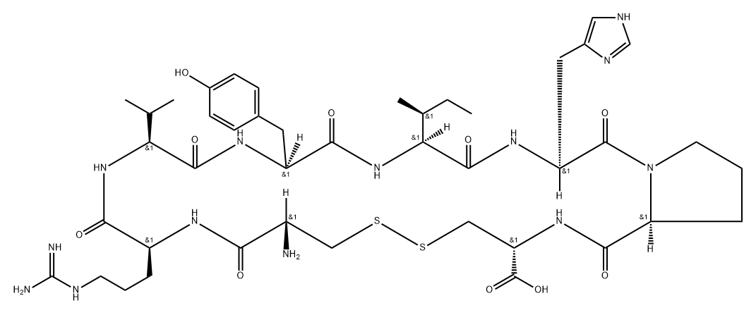 angiotensin II, Cys(1,8)- Structure