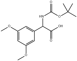 Benzeneacetic acid, α-[[(1,1-dimethylethoxy)carbonyl]amino]-3,5-dimethoxy- Struktur