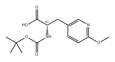 3-Pyridinepropanoic acid, α-[[(1,1-dimethylethoxy)carbonyl]amino]-6-methoxy-, (αS)- (9CI) 化学構造式