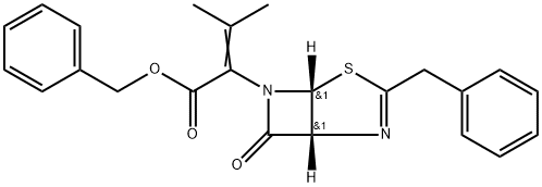 4-Thia-2,6-diazabicyclo[3.2.0]hept-2-ene-6-acetic acid, α-(1-methylethylidene)-7-oxo-3-(phenylmethyl)-, phenylmethyl ester, (1R-cis)- (9CI) 结构式