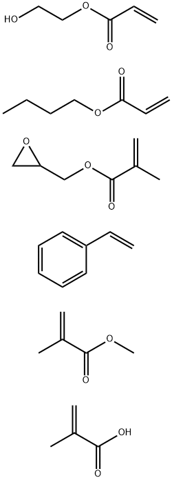 2-Propenoic acid, 2-methyl-, polymer with butyl 2-propenoate, ethenylbenzene, 2-hydroxyethyl 2-propenoate, methyl 2-methyl-2-propenoate and oxiranylmethyl 2-methyl-2-propenoate 结构式