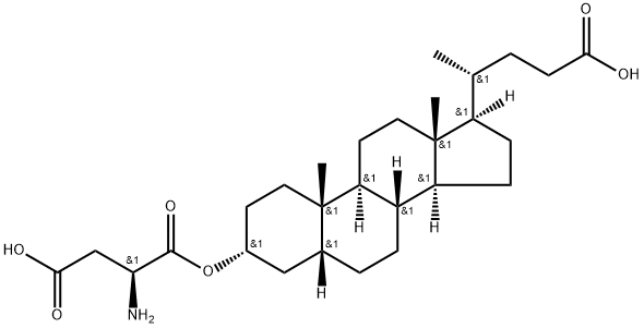 3α-(α-アスパルチルオキシ)-5β-コラン-24-酸 化学構造式