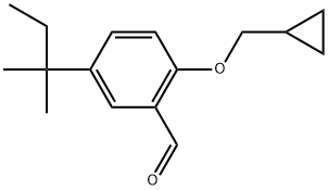 2-(Cyclopropylmethoxy)-5-(1,1-dimethylpropyl)benzaldehyde Struktur