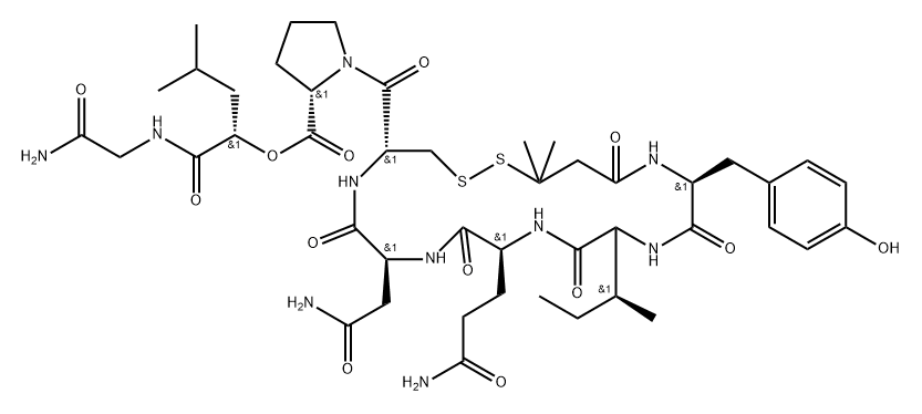 oxytocin, (1-desaminopenicillamine, 8-alpha-hydroxyisocaproic acid)- Structure