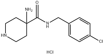 4-amino-piperidine-4-carboxylic acid 4-chloro-benzylamide dihydrochloride Struktur