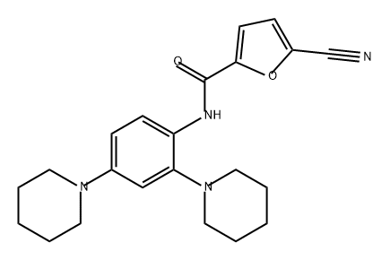 5-cyano-furan-2-carboxylic acid (2,4-di-piperidin-1-yl-phenyl)-amide Struktur