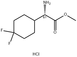 Cyclohexaneacetic acid, α-amino-4,4-difluoro-, methyl ester, hydrochloride (1:1), (αS)- Structure