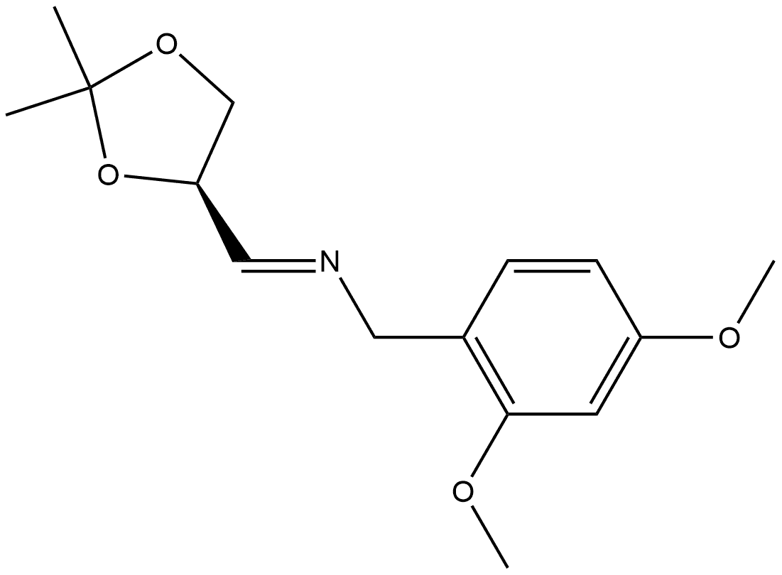 Benzenemethanamine, N-[[(4R)-2,2-dimethyl-1,3-dioxolan-4-yl]methylene]-2,4-dimethoxy-, [N(E)]- Structure