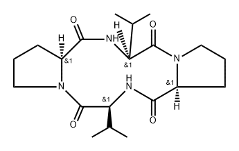 cyclo(prolyl-valyl-prolyl-valyl) Structure