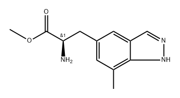 (R)-2-氨基-3-(7-甲基-1H-吲唑-5-YL)丙酸甲酯 结构式