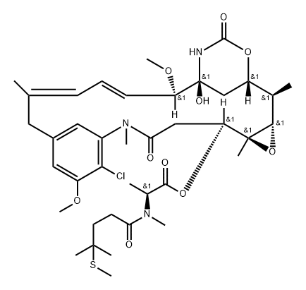 Maytansine, N2'-deacetyl-N2'-[4-methyl-4-(methylthio)-1-oxopentyl]-,890654-03-2,结构式