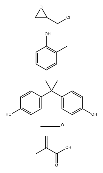 Formaldehyde, polymer with (chloromethyl)oxirane, 4,4'-(1-methylethylidene)bis[phenol] and 2-methylphenol, 2-methyl-2-propenoate Structure