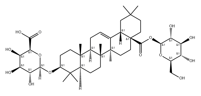 β-D-Galactopyranosiduronic acid, (3β)-28-(β-D-glucopyranosyloxy)-28-oxoolean-12-en-3-yl (9CI) Structure